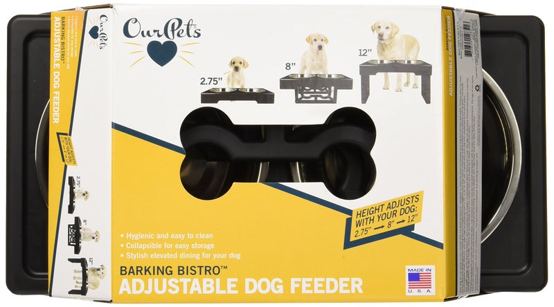 Our Pets OurPet's Feeder Barking Bistro Pet Bowl,Silver - Image 2